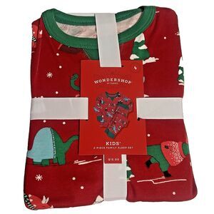 Holiday Christmas Pajamas Family  Toddler 4T Wondershop 2 Piece Sleep Set Red